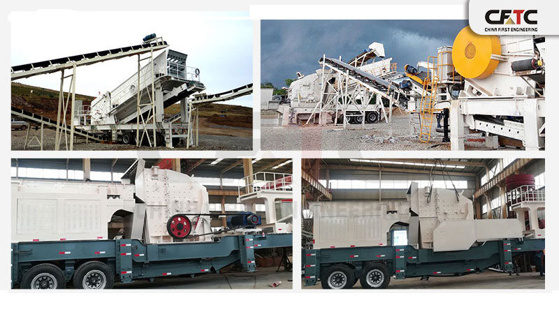 Tire mobile impact crusher station tire mobile impact crusher