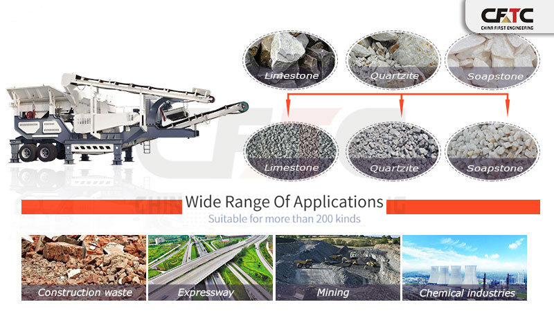 Tire mobile impact crusher station tire mobile impact crusher